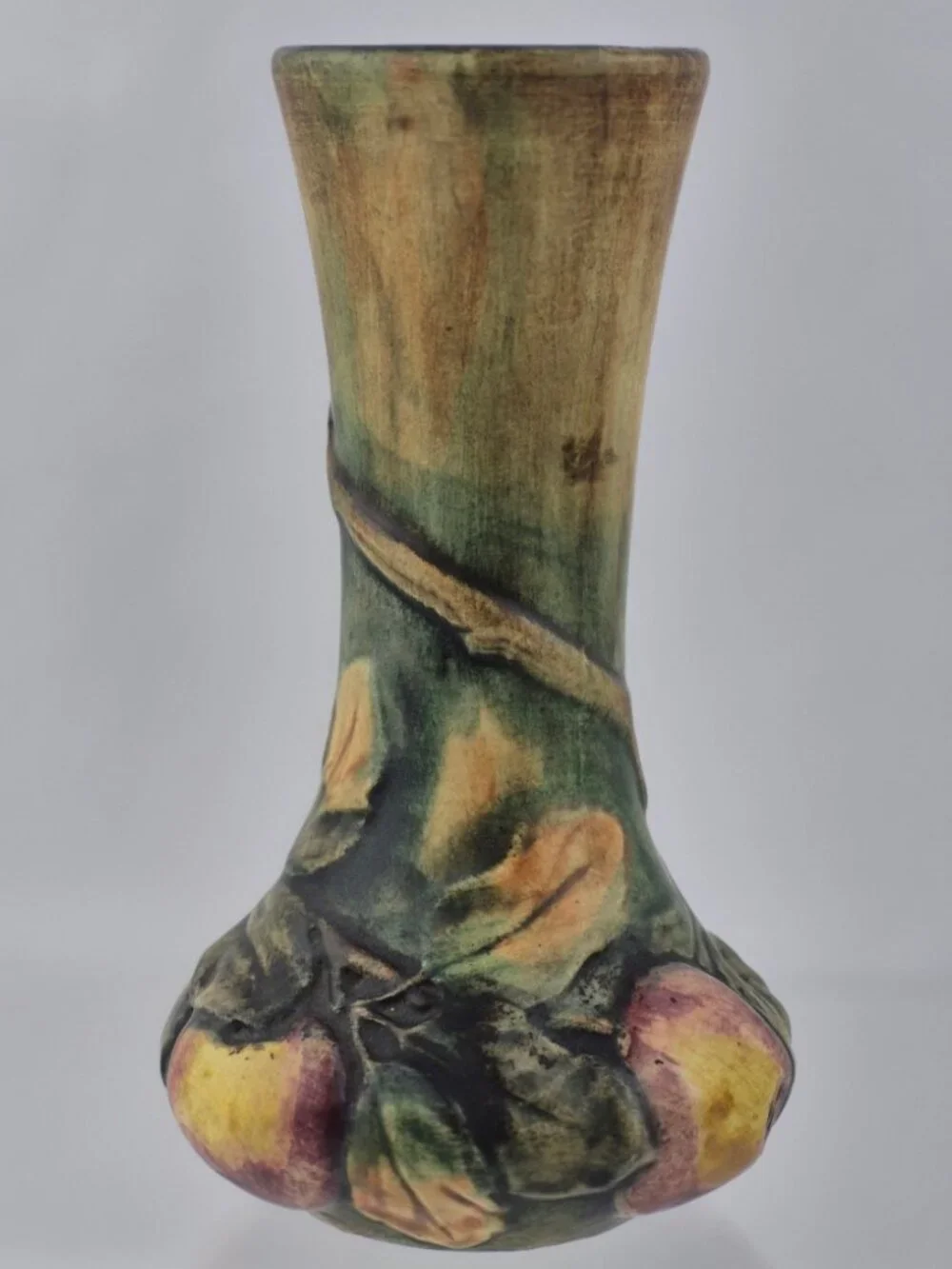 Vintage Weller Baldin Apple Bud Vase Sculpted Marked  WELLER on Bottom